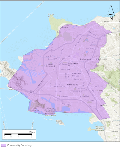 Image displaying Richmond-San Pablo AB 617 community boundaries