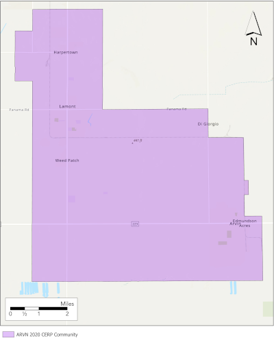 Image displaying the Arvin, Lamont AB 617 boundaries