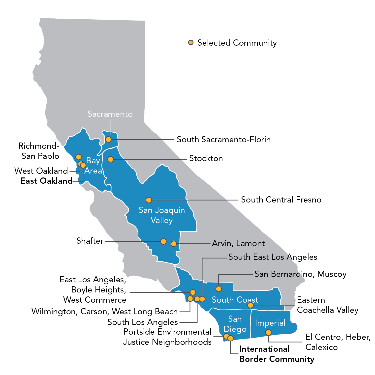 AB 617 Selected Communities Map