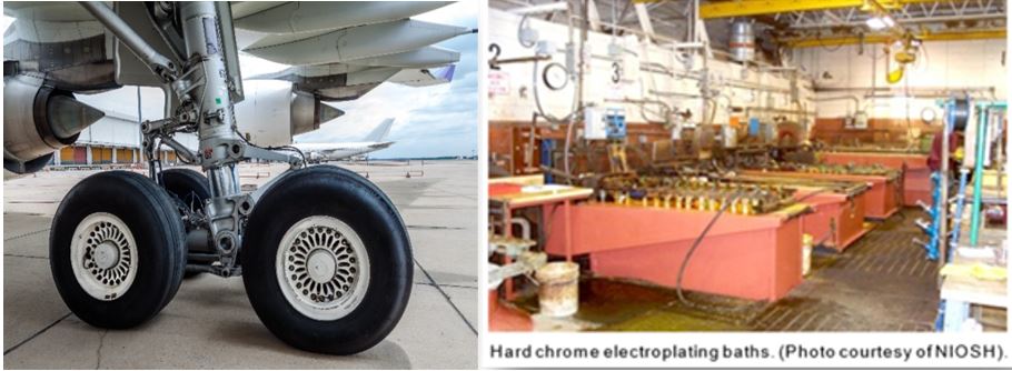 Hard chrome plating tank and landing gear pictures