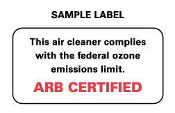 air cleaner label