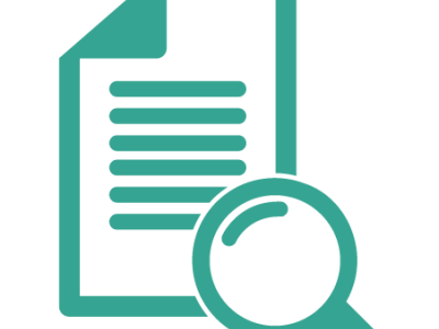 Icon of a document with magnifying glass