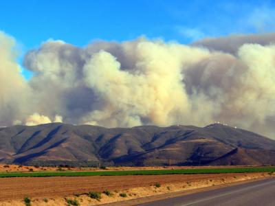 Wildfire from road