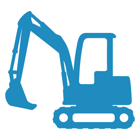 Light Blue compact excavator