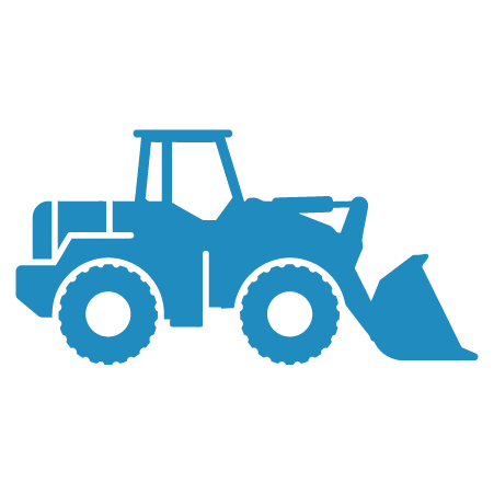 Light Blue rubber tired wheel loader