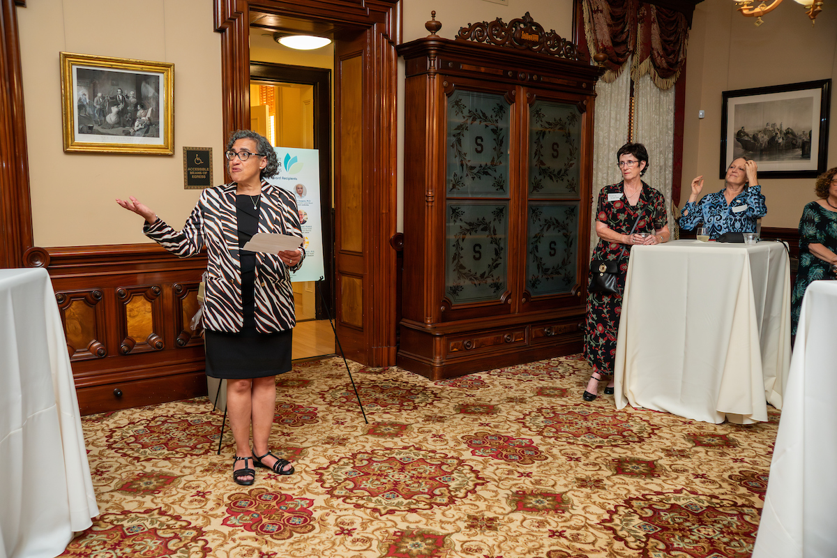 CARB Chair Liane Randolph welcoming reception attendees