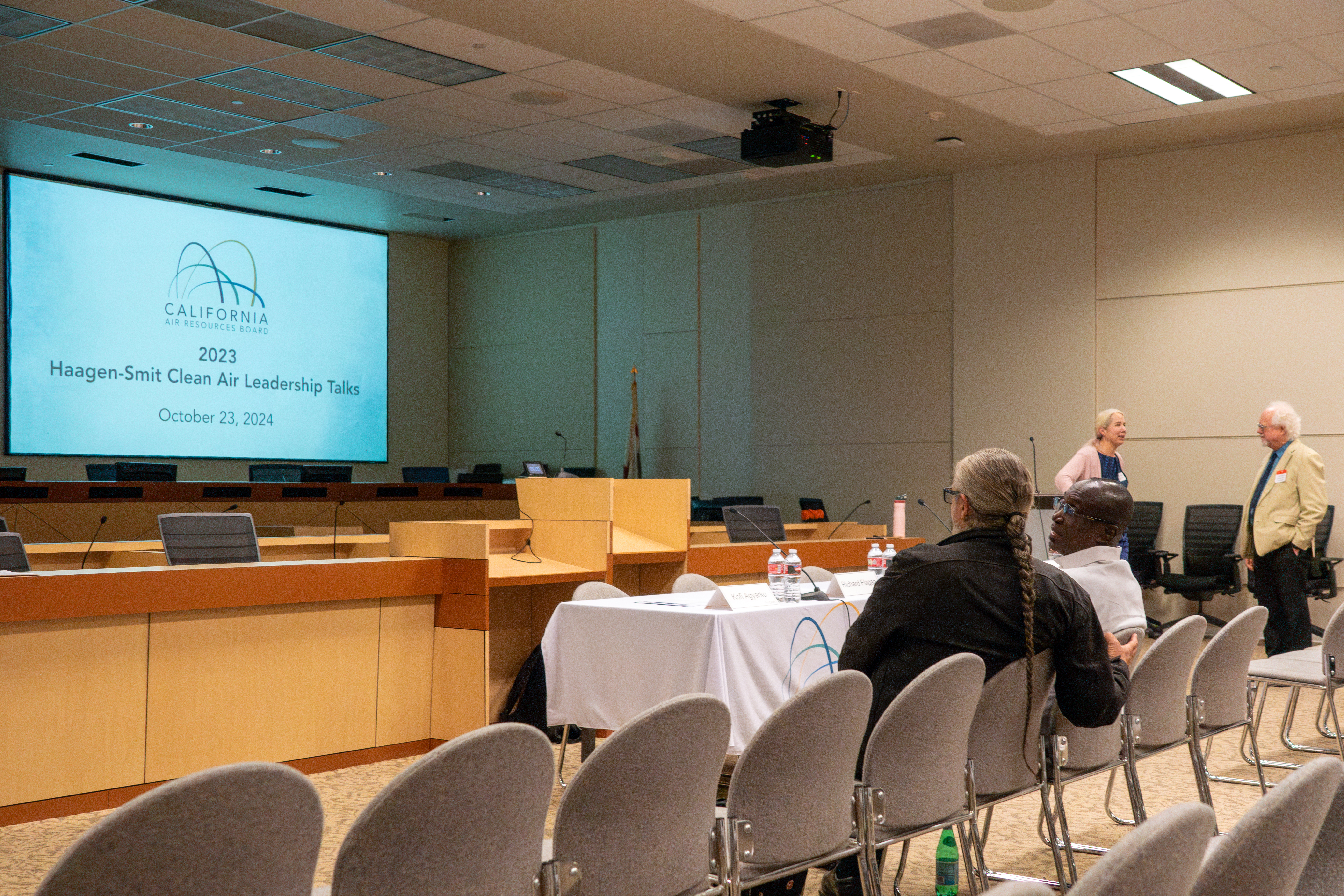 The Coastal Hearing Room set up for the Clean Air Talks.