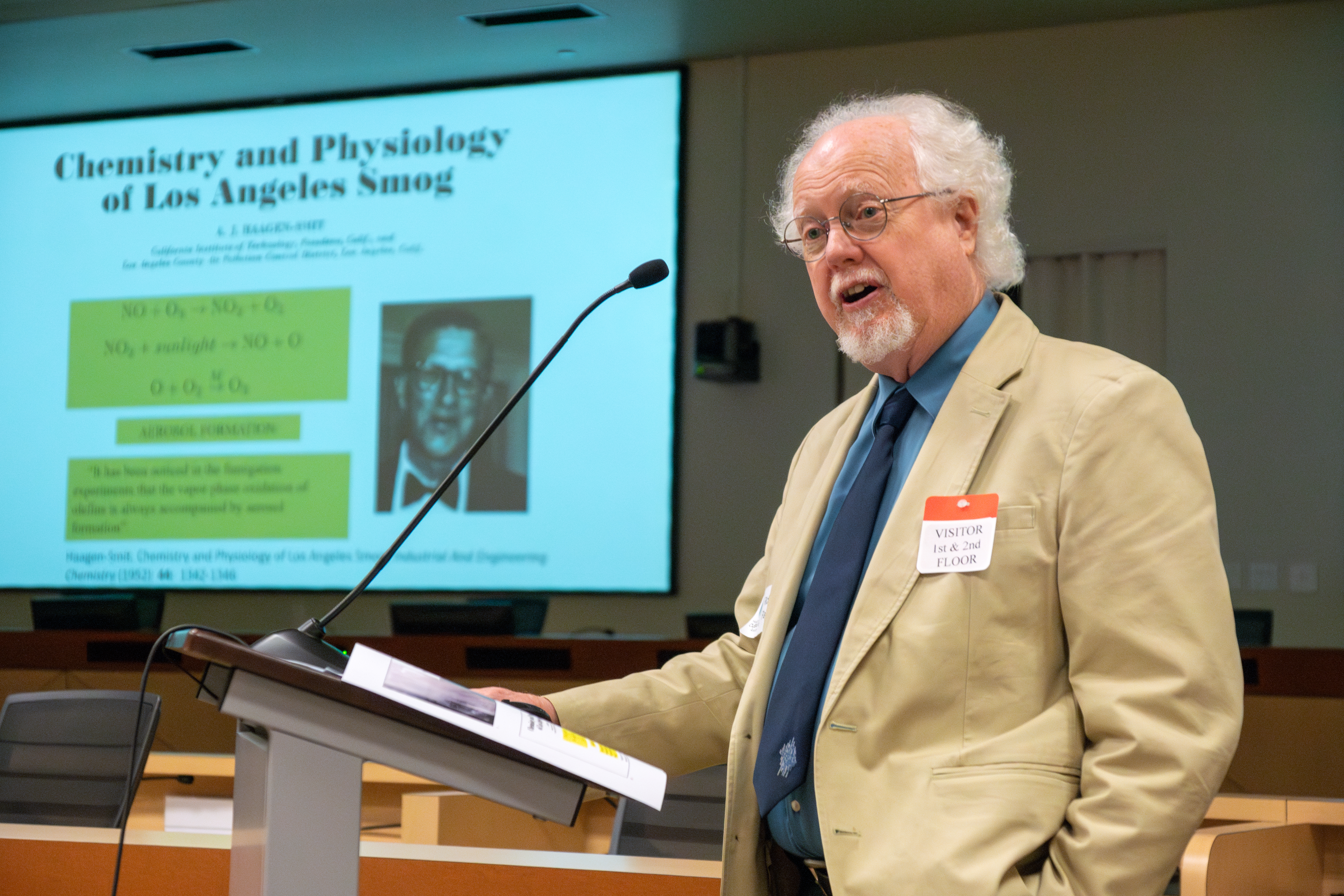 Awardee Richard Flagan presenting at the 2023 Haagen-Smit Clean Air Talks, October 23, 2024