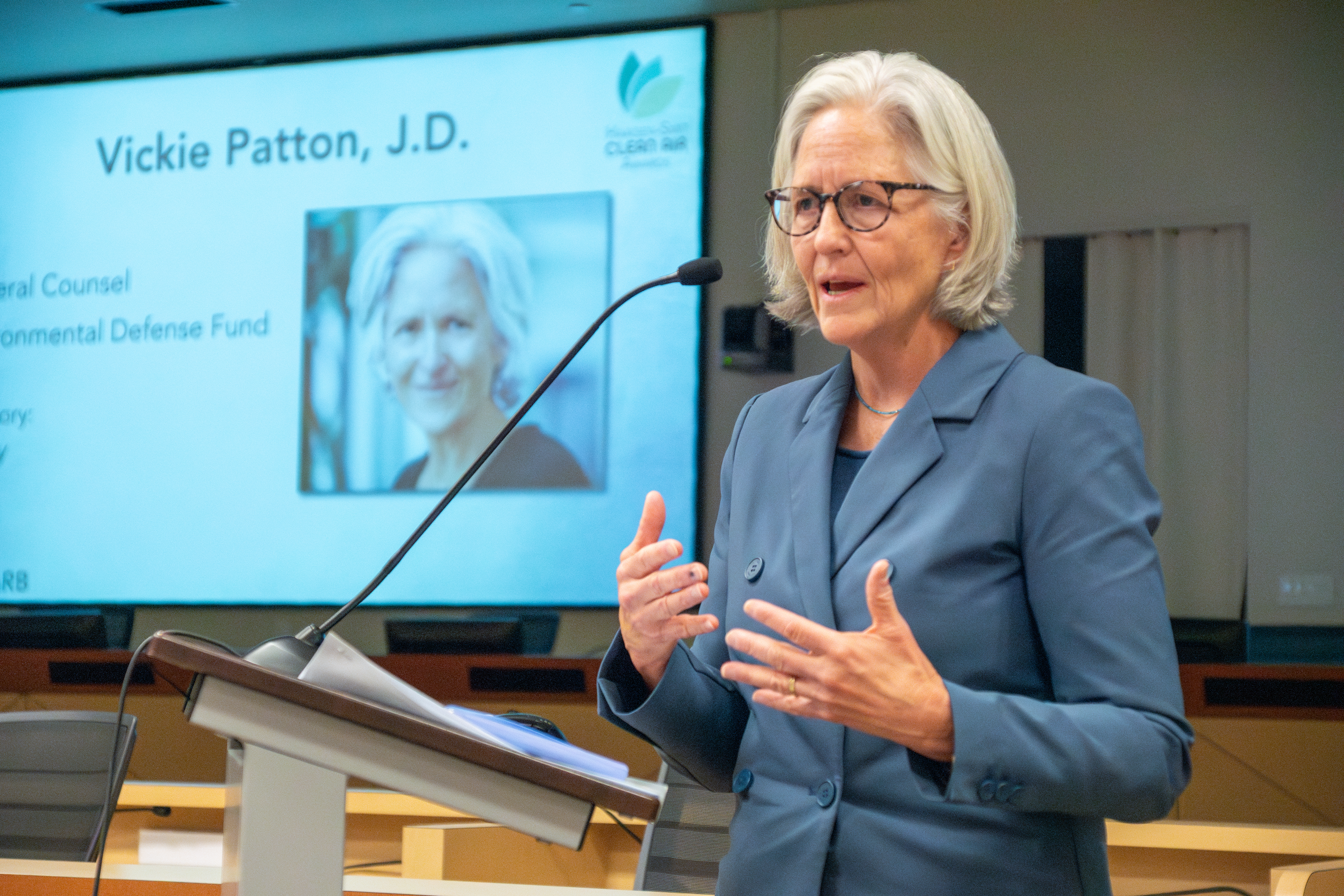 Awardee Vickie Patton presenting at the 2023 Haagen-Smit Clean Air Talks, October 23, 2024