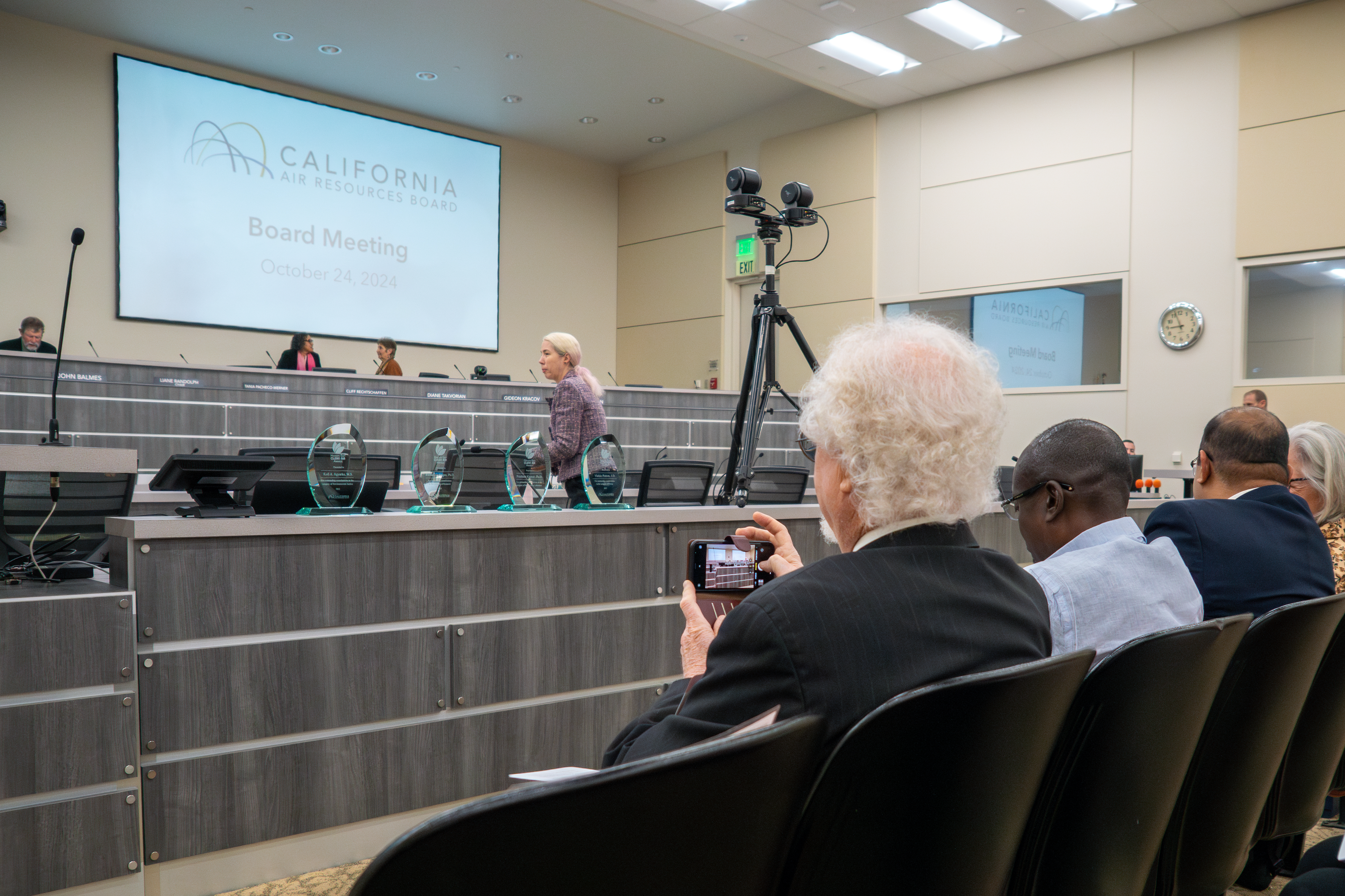 Presentation of the 2023 Haagen-Smit Clean Air Awards at the Board Meeting, October 24, 2024.