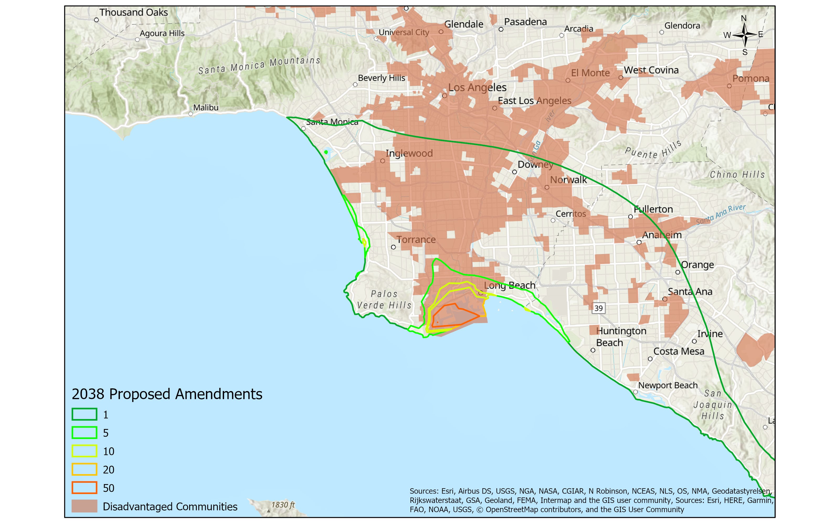 map showing effects of proposed amendments