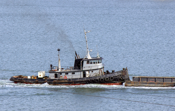 Tug boat in Carquinez Strait, near Vallejo. October 23, 2018.
