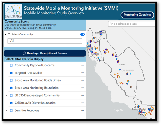 Static screenshot of the English language version of the SMMI study overview interactive map