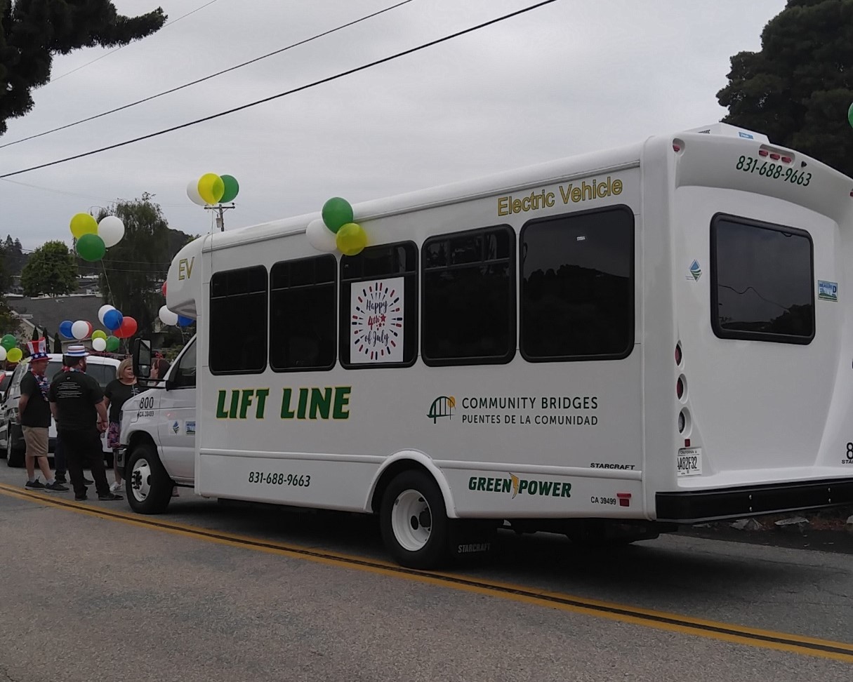Lift line shuttle in 4th of July parade 