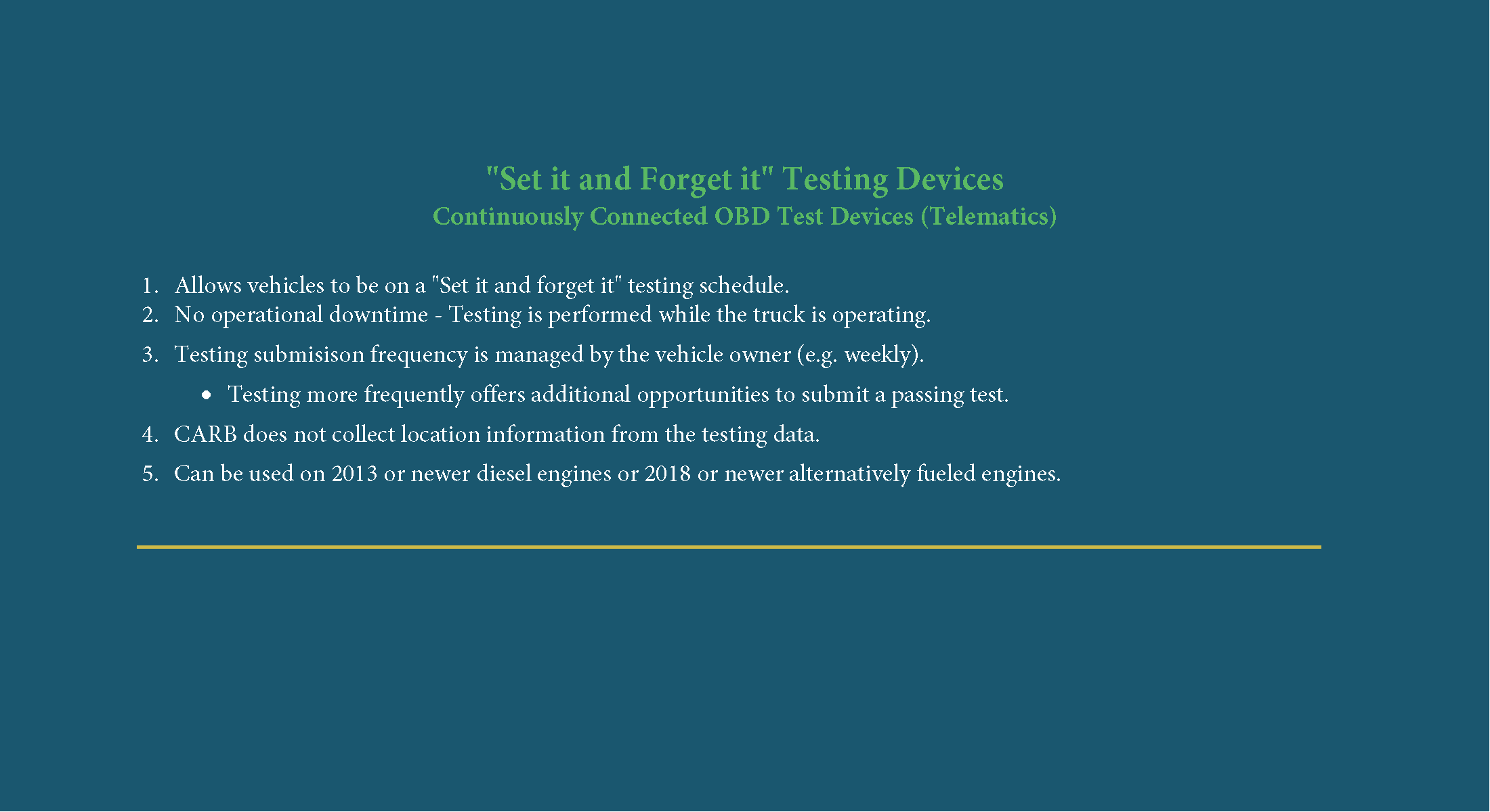 Telematics OBD testing devices
