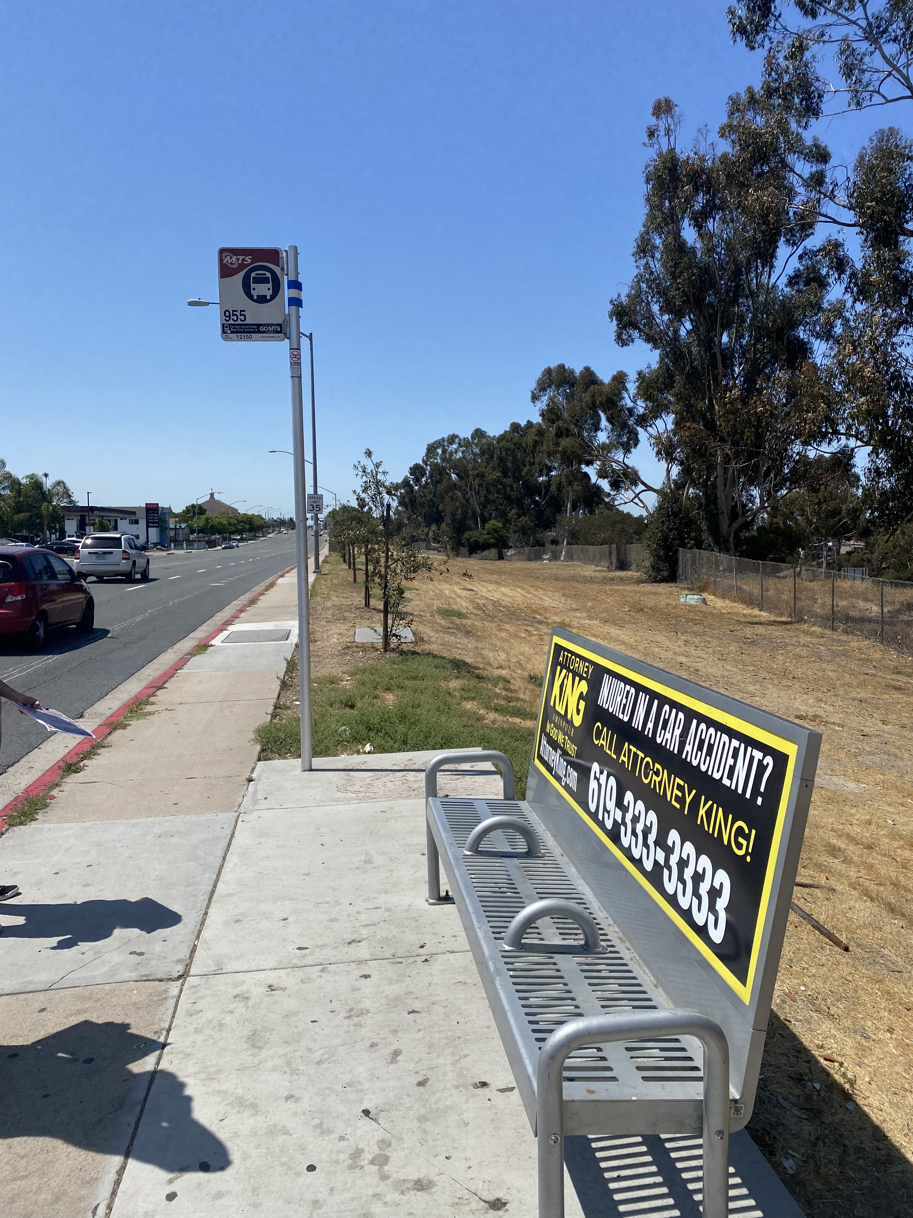 Transit stop with bench