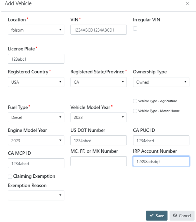 Cleantruckcheck.arb.ca.gov vehicle information