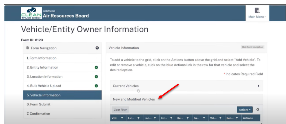Cleantruckcheck.arb.ca.gov add new vehicles