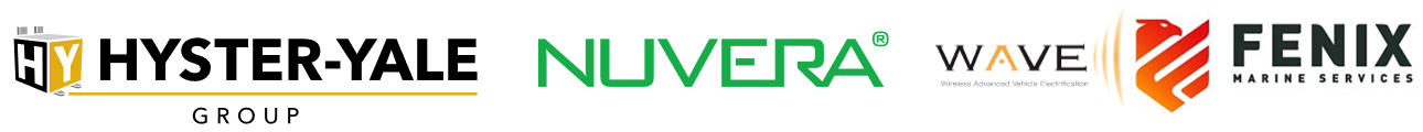 Partner logos: Hyster-Yale Group, Inc. (HYG), Nuvera Fuel Cells LLC, Wireless Advanced Vehicle Electrification, Inc. (WAVE) and Fenix