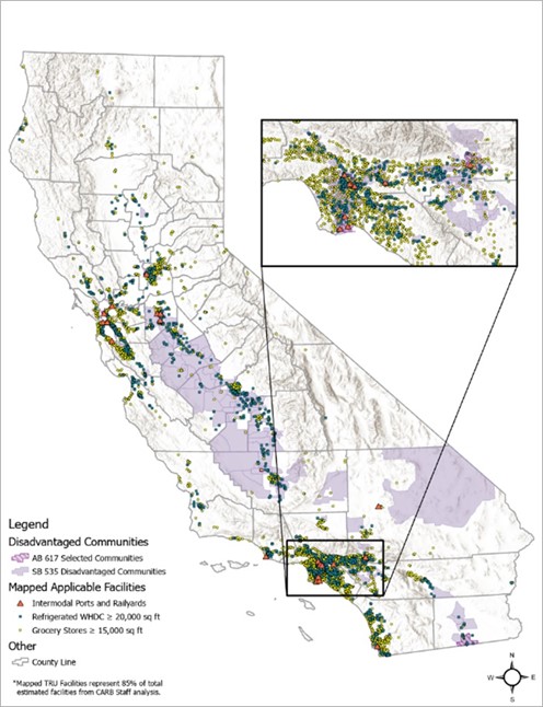 Map of Proposed Applicable Facilities (as of January 2021)