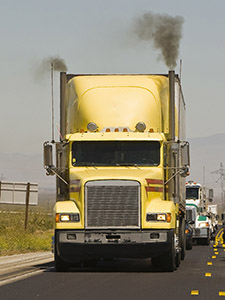 smoking heavy-duty diesel truck