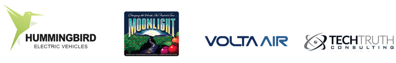Partner logos: HummingbirdEV, Moonlight Companies, Volta Air and Tech Truth