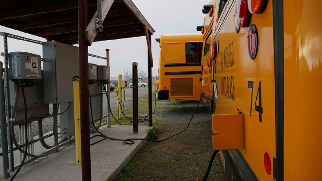 Charging station for electric school buses