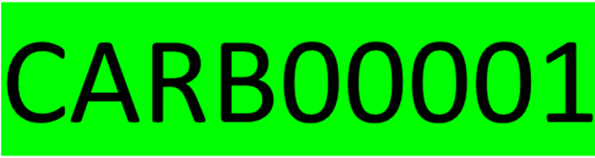 Example of a CARB Unique Vessel Identifier Label
