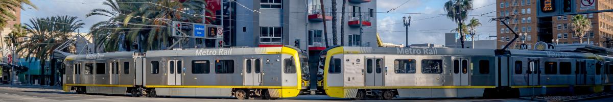 Light rail in front of apartments
