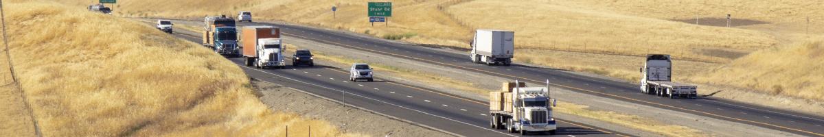 trucks driving on California highway