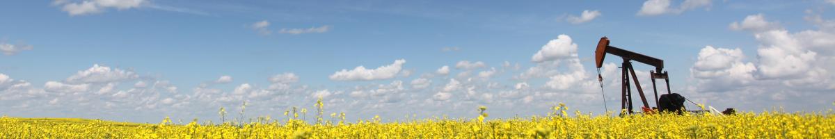 pumpjack in field