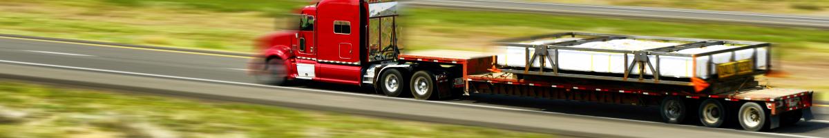 diesel truck with flatbed trailer