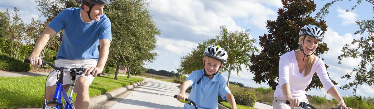 family biking