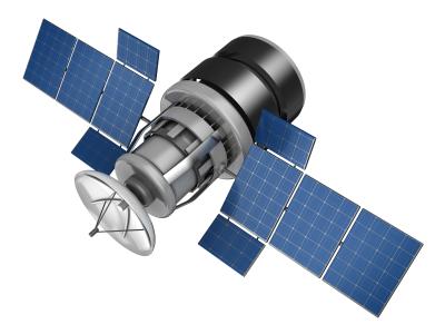Rendering of a satellite