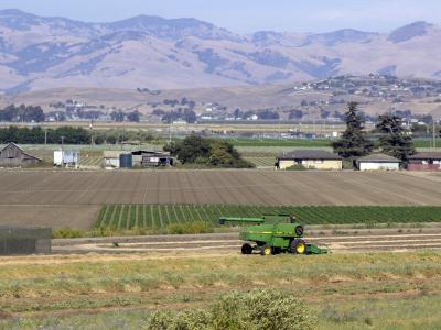 Agricultural vehicle operating in a field