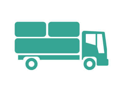 Icon depicting flatbed or drayage truck